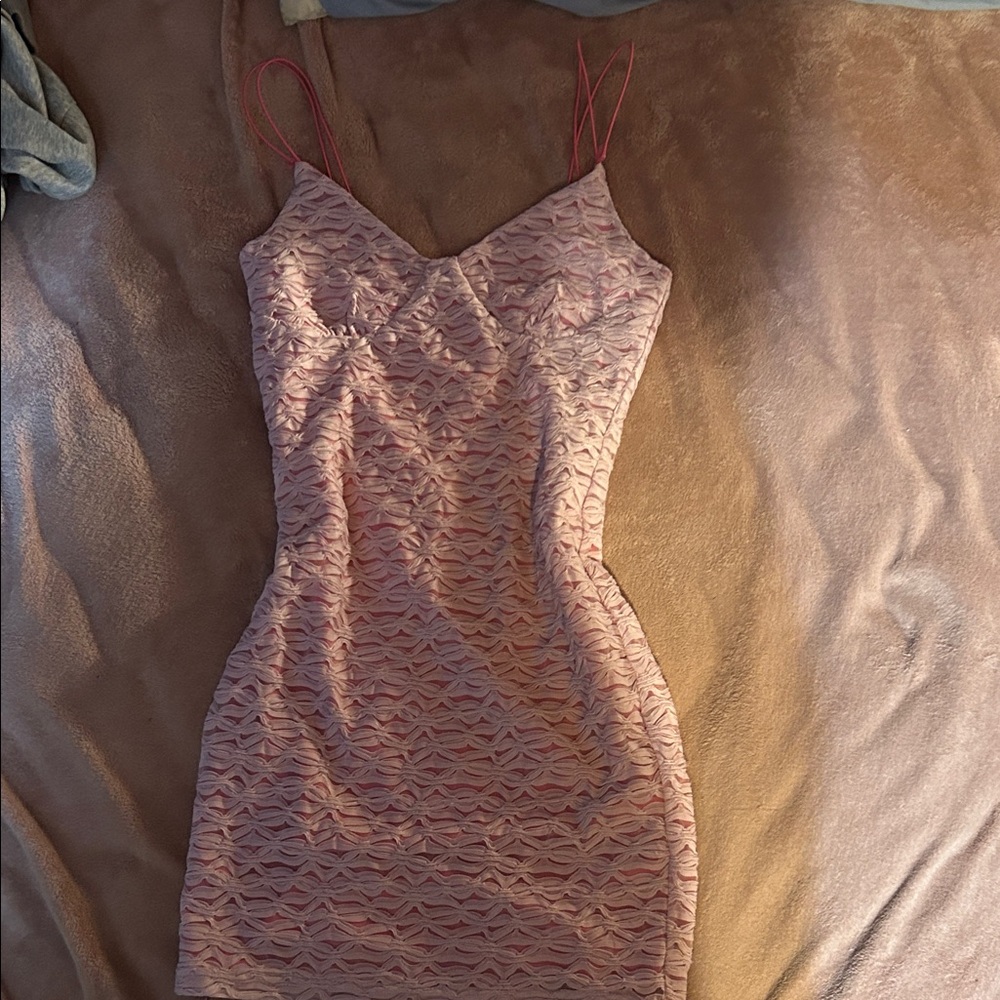 Pink Lace Mini Dress